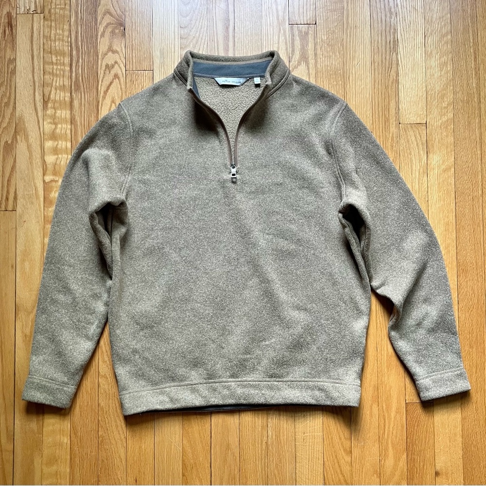 Peter Millar Tan Zip Up Sweater